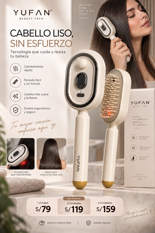 ✨ Cepillo Alisador a Vapor YUFAN® – Alisa, Peina y Dale Brillo a tu Cabello