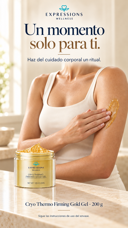 Cryo Thermo Firming Gold Gel: tu piel, un ritual de oro. ✨